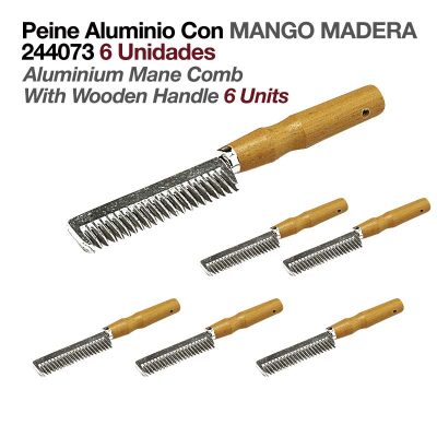 Peine de Aluminio con Mango de Madera 244073 Unidad