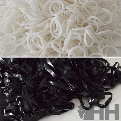 Gomas para Crines de Silicona Bolsa 500 Unidades 04600